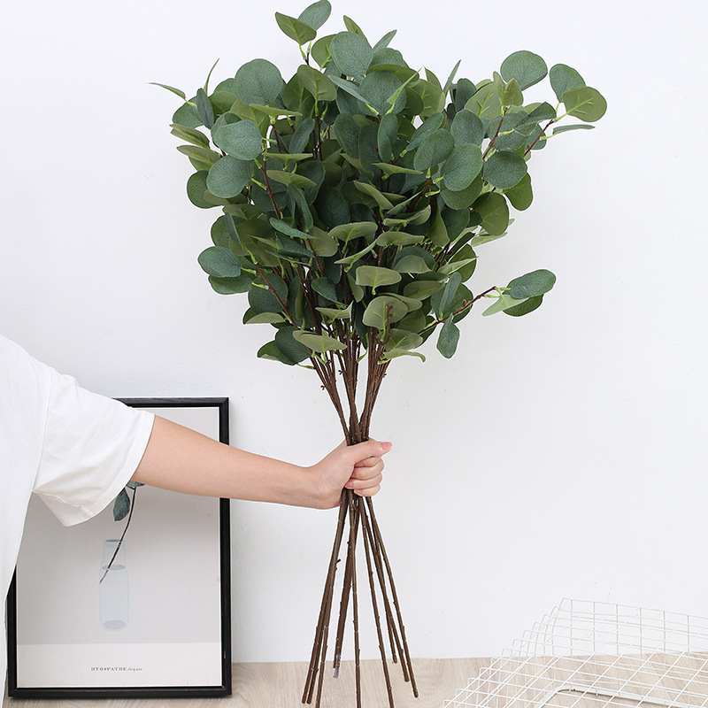Eucalyptus Preserved - 1 Stück Künstlicher Eukalyptus-Apfelblatt-Zweig Frühling Herbst